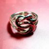 Anello nodo piano - doppio nodo in argento - immagine 5