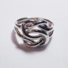 Anello nodo piano - doppio nodo in argento - immagine 6