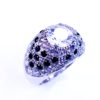 Anello a fascia con zircone ovale e cubic neri
